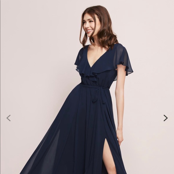 W Too Navy Floor Length Dress - Picture 3 of 4
